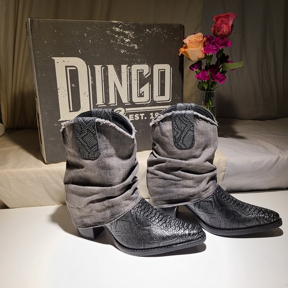 dingo Shoes - Dingo Gray Slouchy Western Ankle Boots